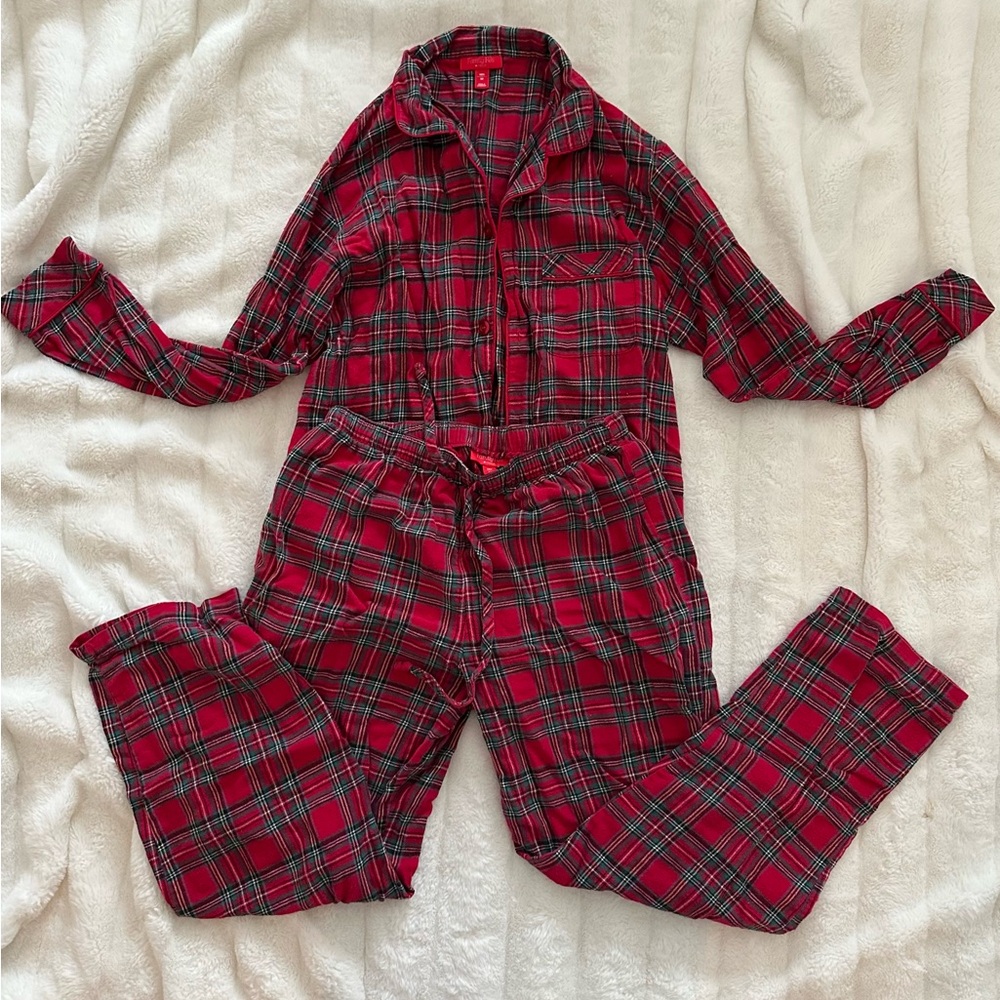 Macy's Red Plaid Flannel Men's Pajama Set